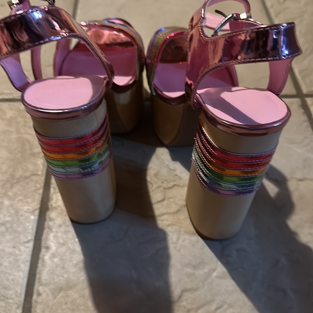 Dolls Kill Electric Rainbow Platform Sandals - image 4